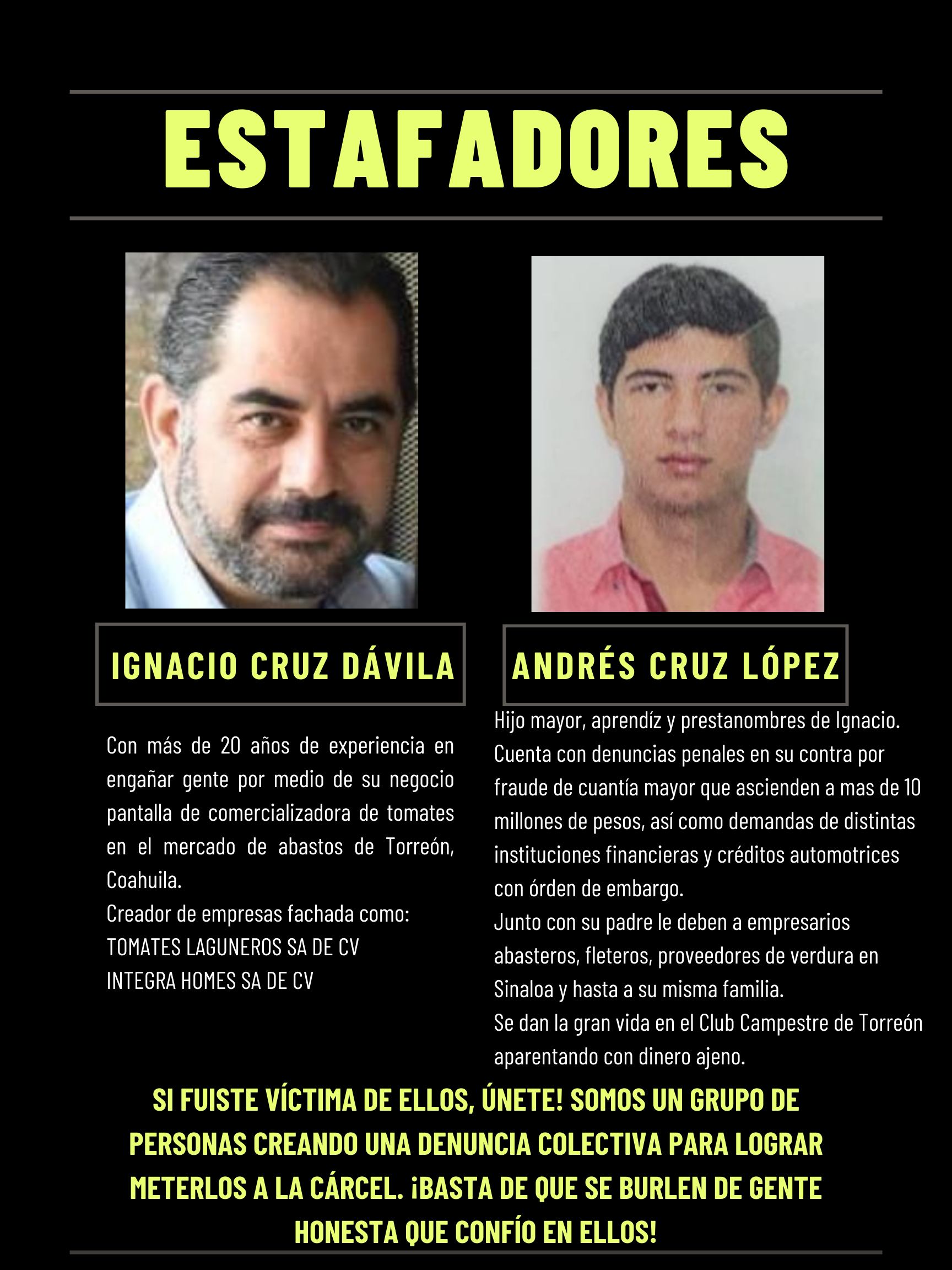 Ignacio Cruz Dávila y su hijo Andrés Cruz López